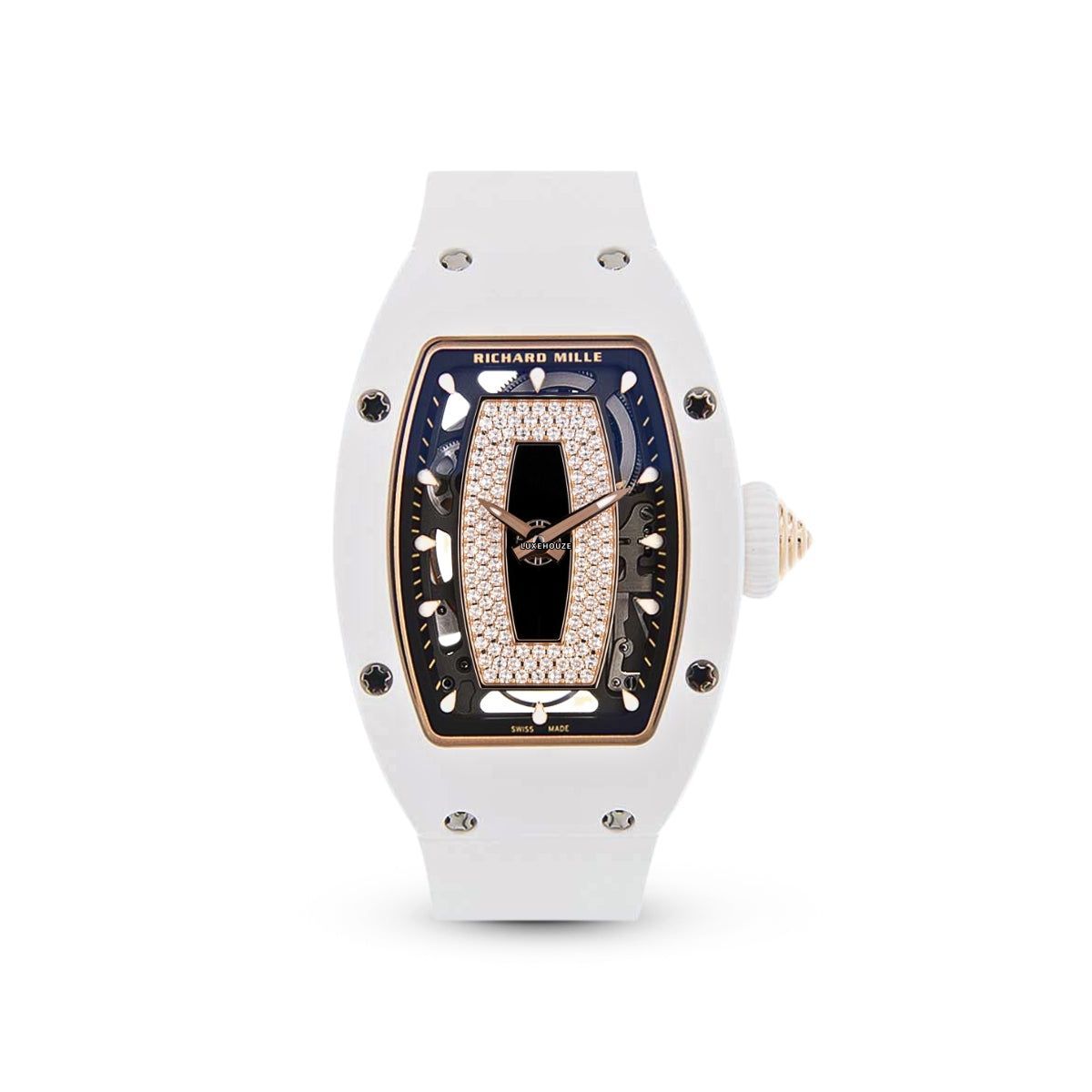 Jam Tangan Richard Mille RM07 01 White Ceramic Black Lips