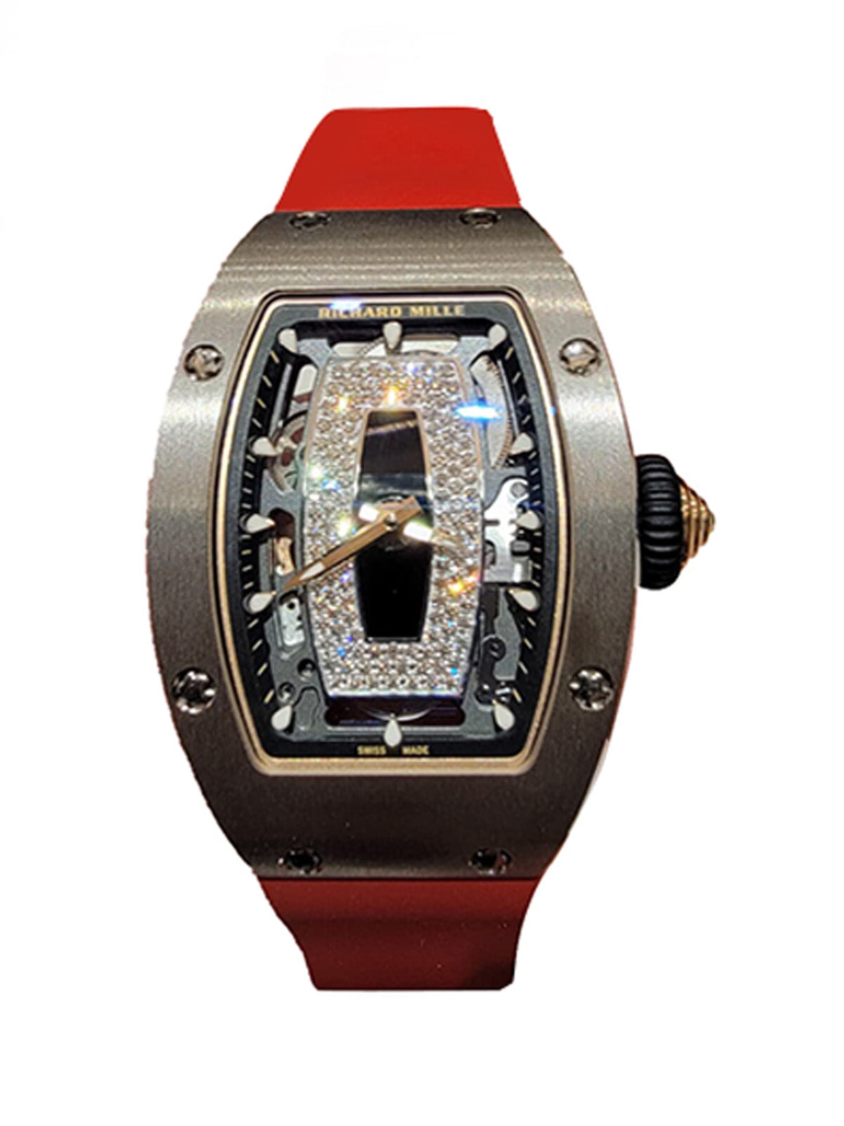 Jam Tangan Richard Mille RM07 01 Plain White Gold Black Lips