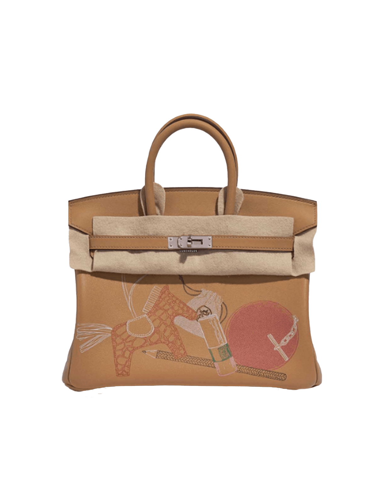 Hermes Birkin 30 3 in 1 Bag in Biscuit Togo, Swift, and Canvas with Gold Hardware