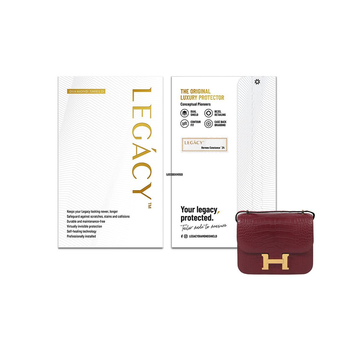 Hermes Constance Slim Wallet Belt Bag Sapphire Lizard Gold Hardware