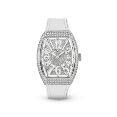 Franck Muller Vanguard V 32 SC AT FO AC.BLC (BLC.BLC AC) (White Dial, White Numbers, Full Aftersetting)