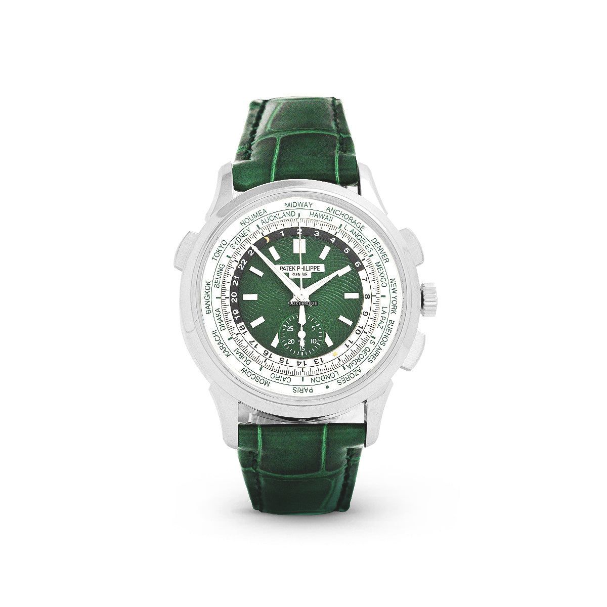 Patek Philippe Complications World Time Flyback Chronograph 5930P-001 Green