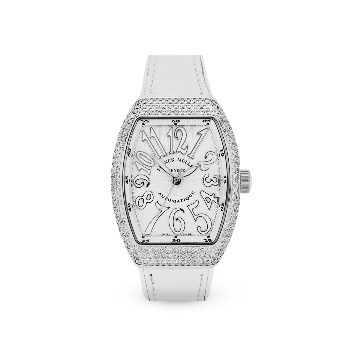 Franck Muller Vanguard V 32 SC AT FO AC.BLC (BLC.BLC AC) (White Dial, White Numbers, Medium Aftersetting)