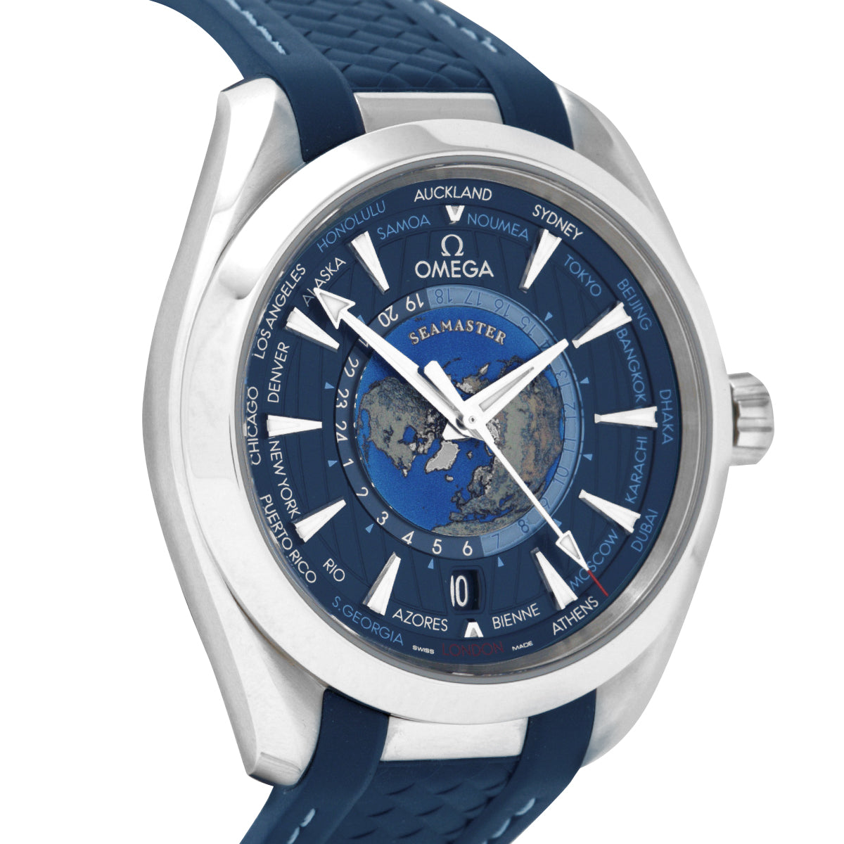 Omega Seamaster Aqua Terra 150M 22012432203001 Worldtimer, Rubber Strap