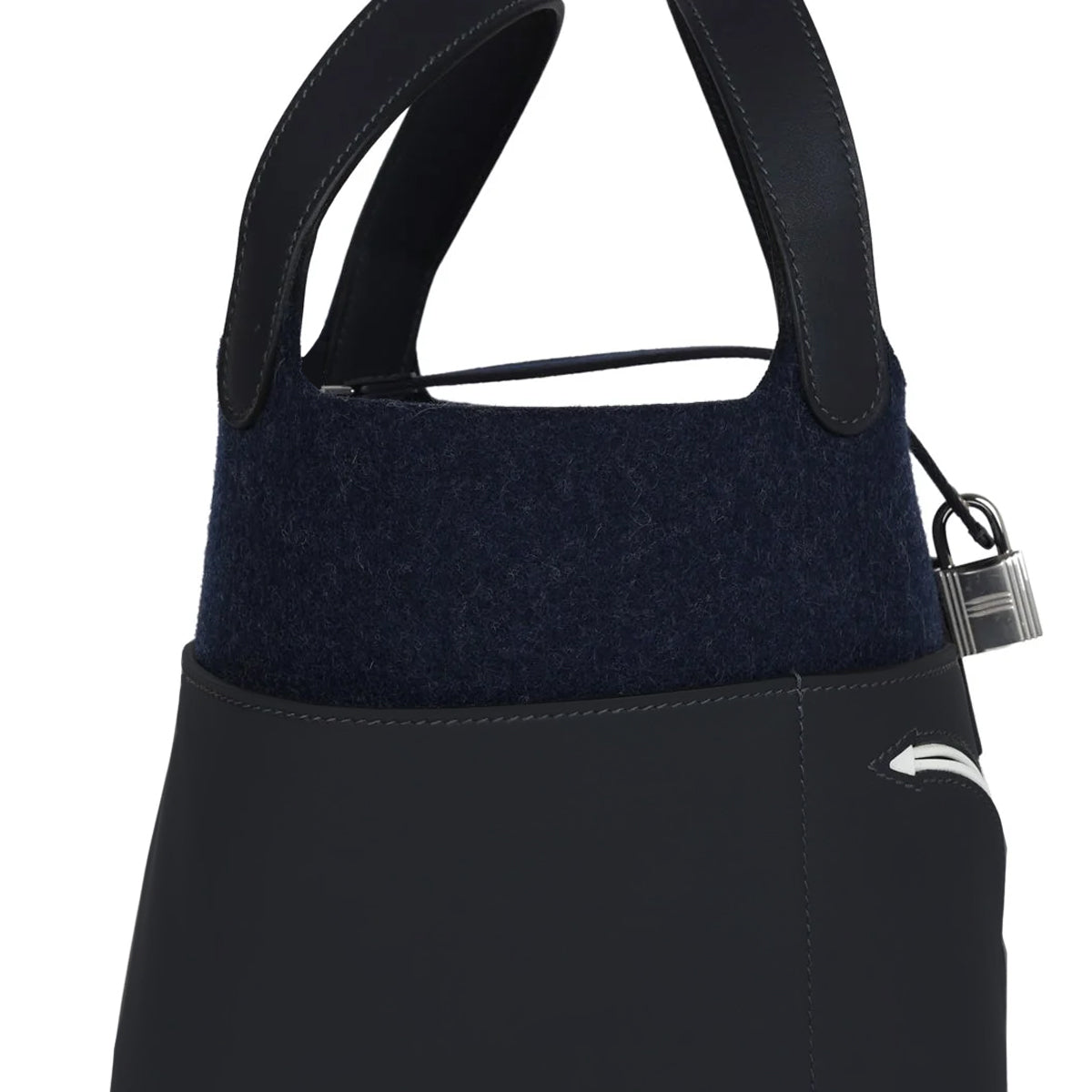 Hermès Picotin Go Team 18 Handbag in Dark Blue Felt and Bleu Caban Swift PHW W