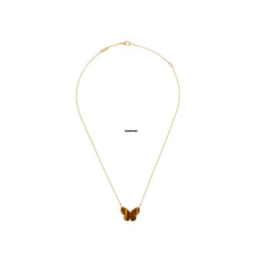 Van Cleef & Arpels Lucky Alhambra butterfly Pendant 18K Yellow Gold Tiger Eye VCARD98500