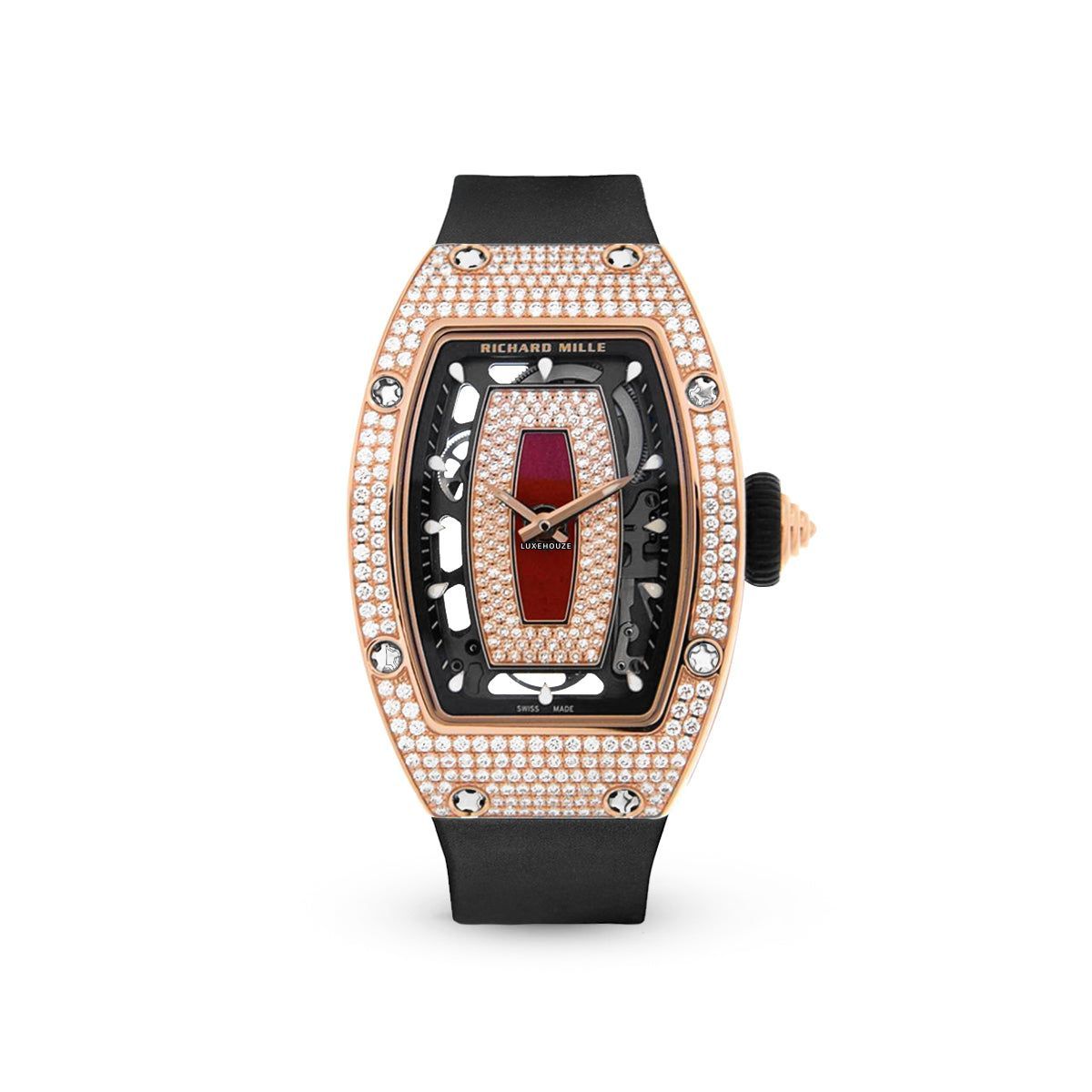 Richard Mille RM07-01 Rose Gold Full Set Diamonds (Red Lips)