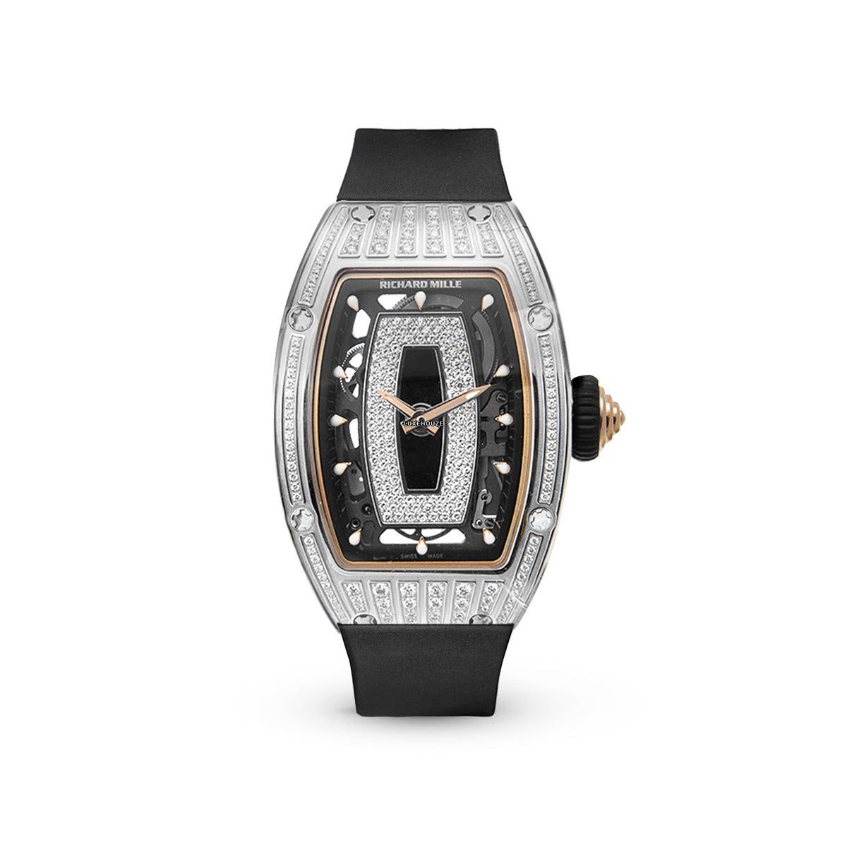 Richard Mille RM07-01 White Gold Medium Set Diamonds Black Lips