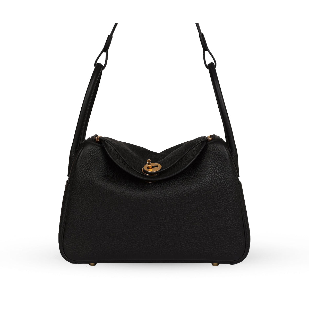 Hermes Lindy 26 Black Clemence GHW W