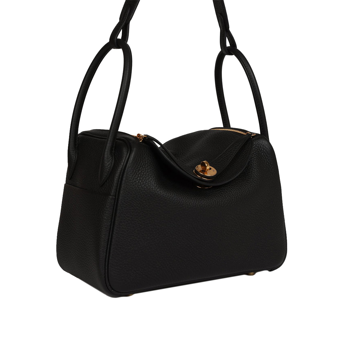 Hermes Lindy 26 Black Clemence GHW W