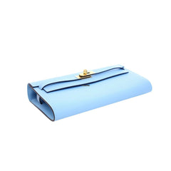 Hermes Kelly To Go Wallet Blue Celeste GHW W