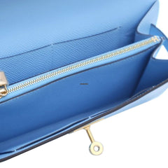 Hermes Kelly To Go Wallet Blue Celeste GHW W