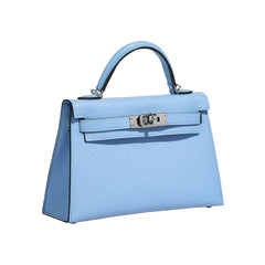 Hermes Kelly 20 Blue Celeste Epsom PHW B