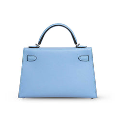 Hermes Kelly 20 Blue Celeste Epsom PHW B