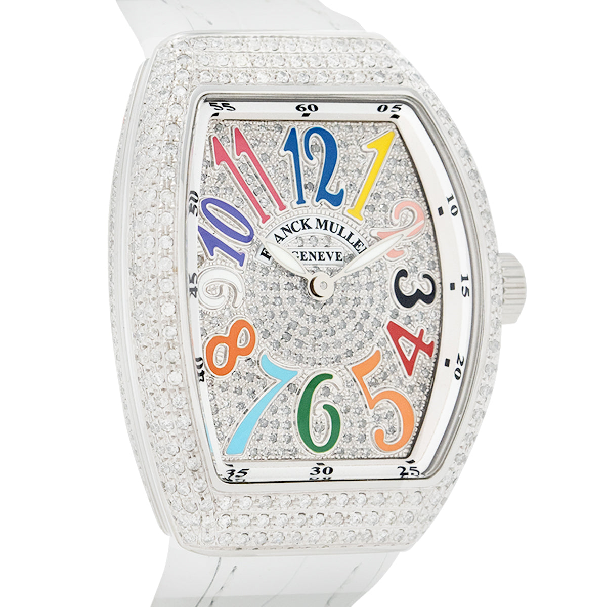 Franck Muller Vanguard V 32 SC AT FO AC.BLC (BLC.COL DRM AC) (White Dial, Color of Dreams, Full Aftersetting)