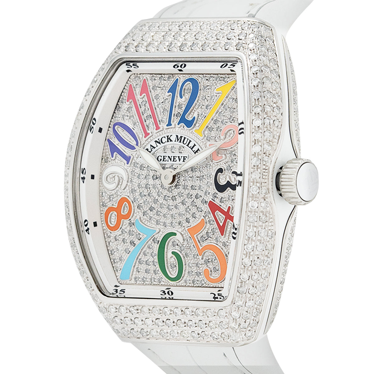 Franck Muller Vanguard V 32 SC AT FO AC.BLC (BLC.COL DRM AC) (White Dial, Color of Dreams, Full Aftersetting)