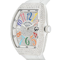 Franck Muller Vanguard V 32 SC AT FO AC.BLC (BLC.COL DRM AC) (White Dial, Color of Dreams, Full Aftersetting)