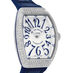 Franck Muller Vanguard V 32 QZ AC.BU (BLC.BU AC) (White Dial, Blue Numbers, Medium Aftersetting)