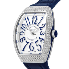 Franck Muller Vanguard V 32 QZ AC.BU (BLC.BU AC) (White Dial, Blue Numbers, Medium Aftersetting)