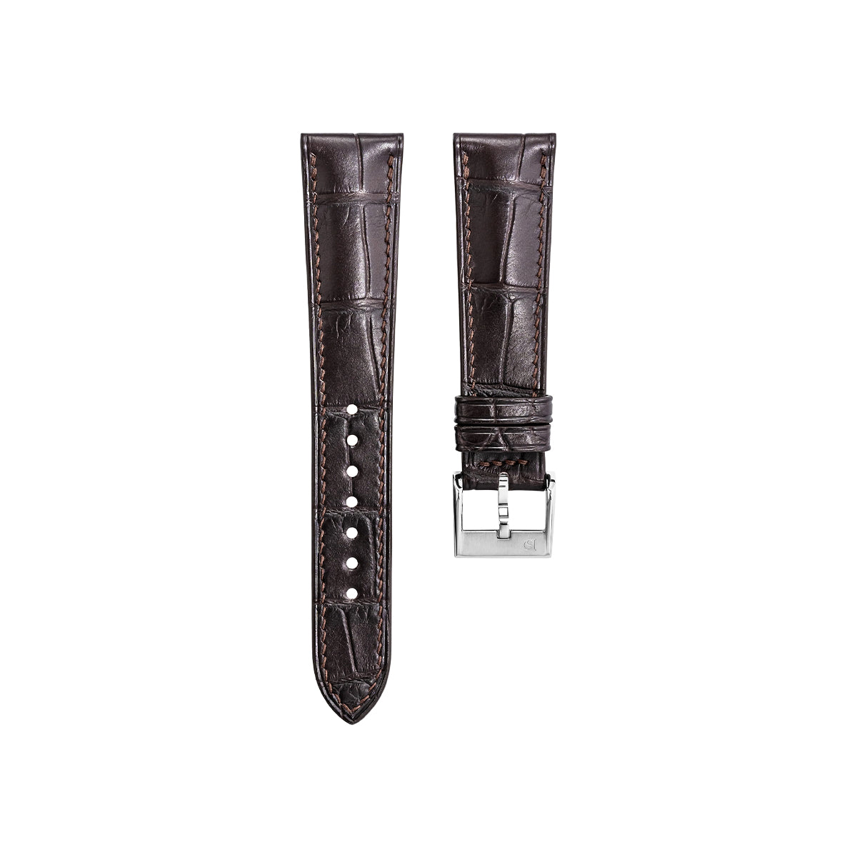 Delugs Matte Dark Brown Alligator Signature Strap