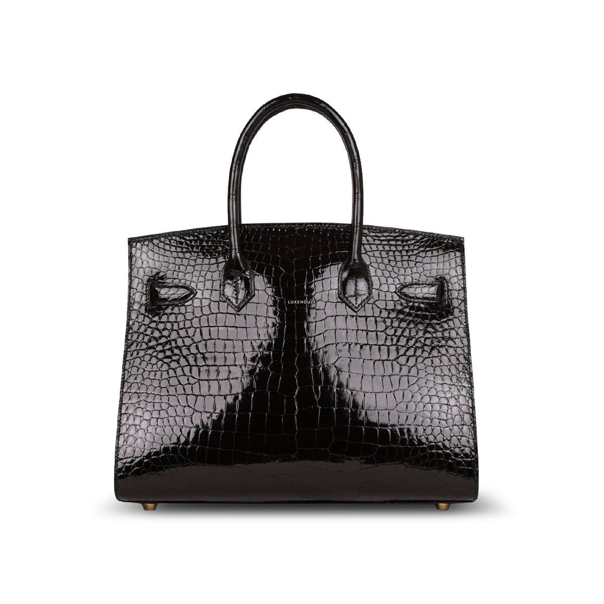 Hermes Birkin 30 Black Shiny Porosus Crocodille Sellier GHW U