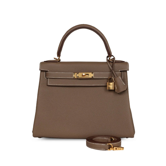 Hermes Kelly 28 Etoupe Togo GHW W