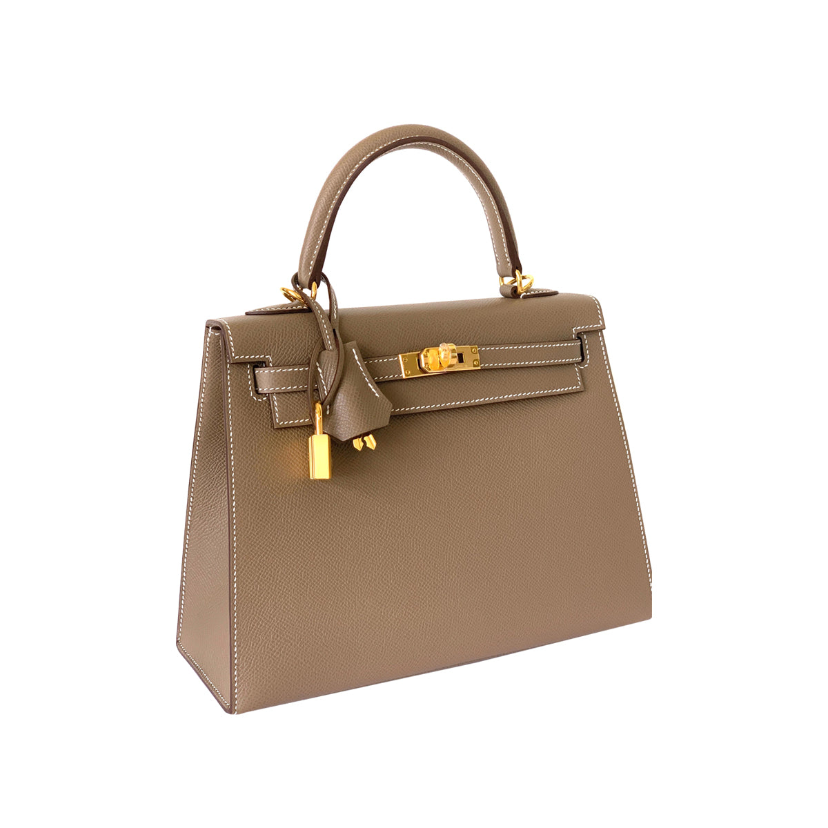 Hermes Kelly 25 Etoupe Epsom Sellier GHW W