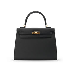 Hermes Kelly 25 Black Epsom Sellier GHW W