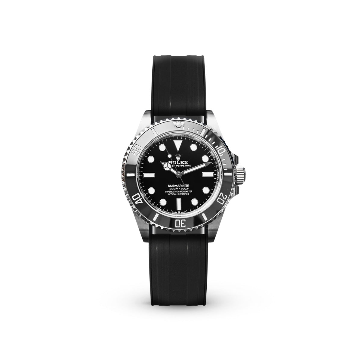 Delugs Black Rubber CTS Strap for Rolex Submariner