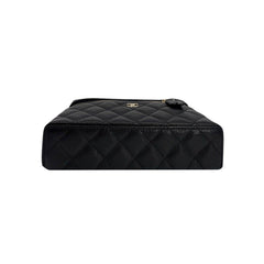 Chanel Vanity Top Handle Slingbag in Black Gold Hardware