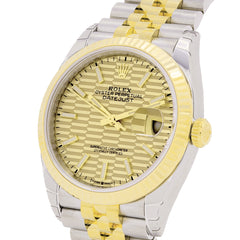 Rolex Datejust 36 126233 Champ Motif Fluted Jubilee