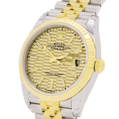 Rolex Datejust 36 126233 Champ Motif Fluted Jubilee