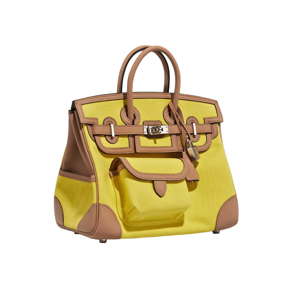 Hermes Birkin 25 Cargo Jaune Citron / Chai PHW B