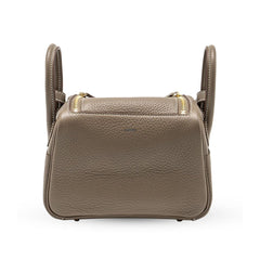 Hermes Mini Lindy Etoupe Clemence GHW W