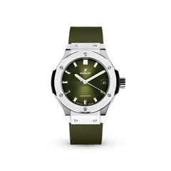 Hublot Classic Fusion 42 Titanium 542.NX.8970.RX Green Dial, Rubber Strap