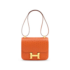 Hermès Constance 24 Orange Ostrich GHW X