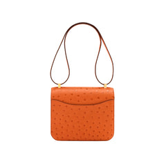 Hermès Constance 24 Orange Ostrich GHW X