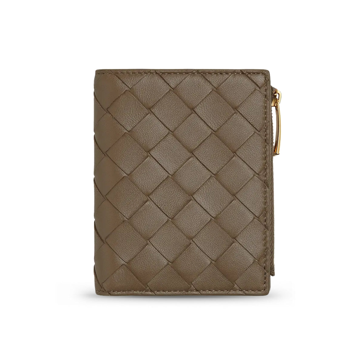 Bottega Veneta Intrecciato Small Bi-Fold Zip Wallet Pinecone