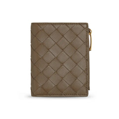 Bottega Veneta Intrecciato Small Bi-Fold Zip Wallet Pinecone