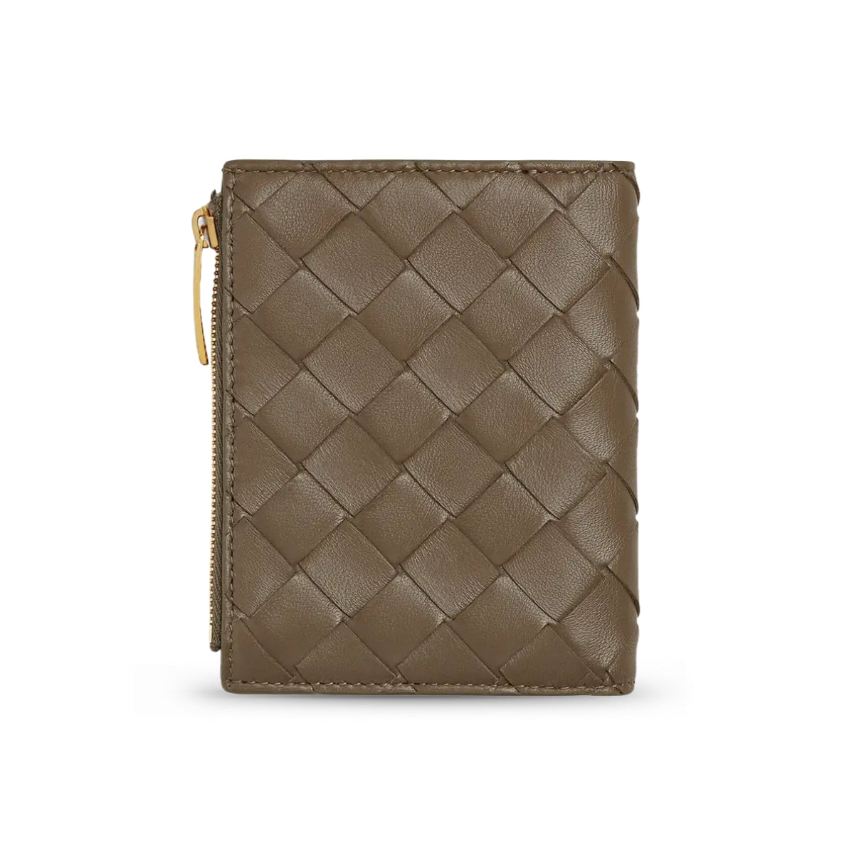 Bottega Veneta Intrecciato Small Bi-Fold Zip Wallet Pinecone