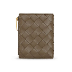 Bottega Veneta Intrecciato Small Bi-Fold Zip Wallet Pinecone