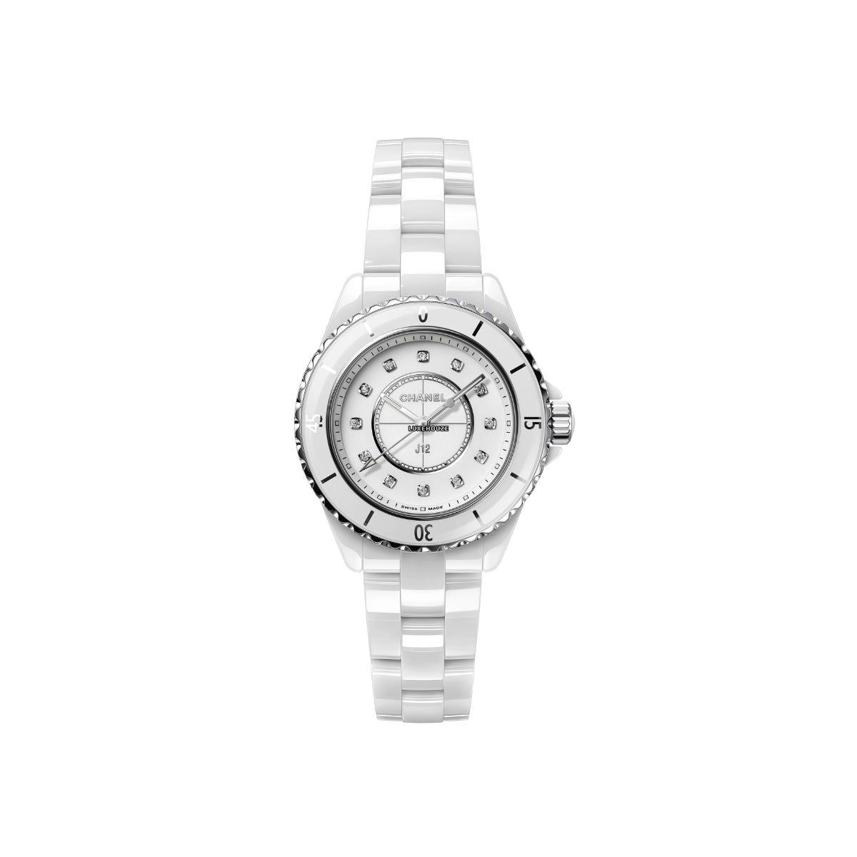 Chanel J12 Diamonds White Ceramic 33 - H5703