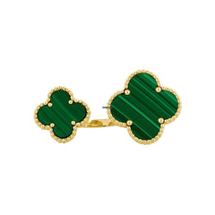 Van Cleef & Arpels Magic Alhambra Between the Finger Ring 18K Yellow Gold Malachite VCARO3MI00