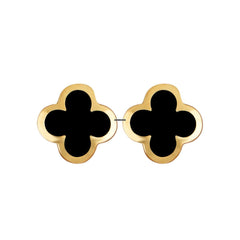 Van Cleef & Arpels Pure Alhambra Earstuds 18K Yellow Gold Onyx VCARB14000