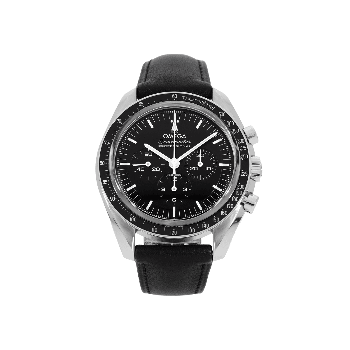 Omega Speedmaster Moonwatch 31032425001002 Black Dial, Leather Strap