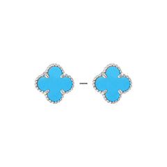 Van Cleef &amp; Arpels Sweet Alhambra Earstuds 18K White Gold Turquoise VCARA44500