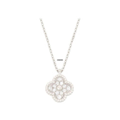 Van Cleef & Arpels Sweet Alhambra Pendant 18K White Gold Diamond VCARO85900