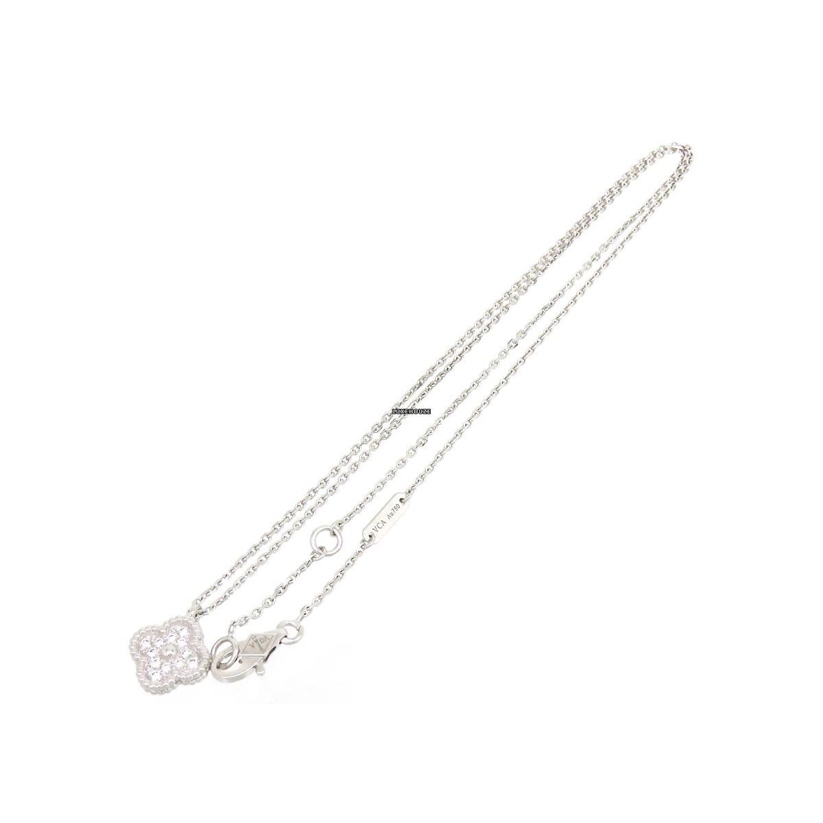 Van Cleef & Arpels Sweet Alhambra Pendant 18K White Gold Diamond VCARO85900