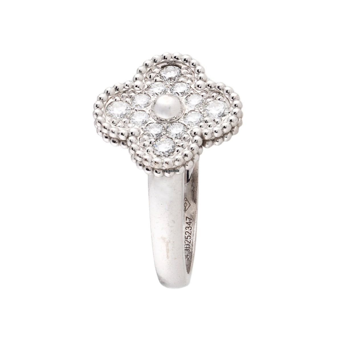 Van Cleef & Arpels Sweet Alhambra Ring 18K White Gold Diamond VCARO85800