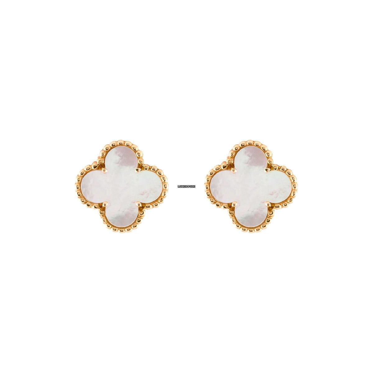 Van Cleef & Arpels Sweet Alhambra Earstuds 18K Yellow Gold Mother-of-pearl VCARA44800